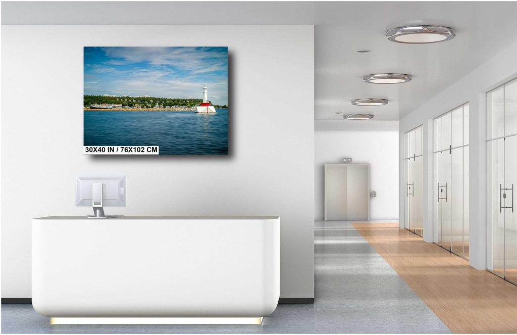 Mackinac Lighthouse: Round Island Passage Light Nautical Photography Wall Art