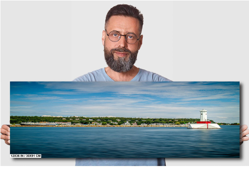Mackinac Lighthouse: Round Island Passage Light Nautical Photography Wall Art
