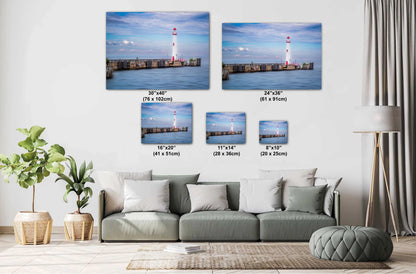 Wawatam Lighthouse Print - St Ignace Michigan Nautical Wall Decor | Modern Art