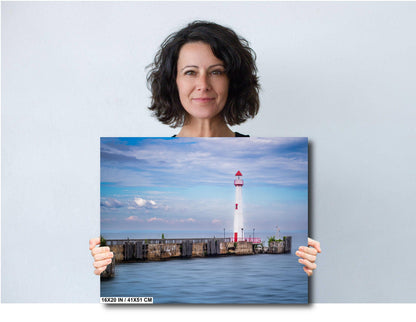 Wawatam Lighthouse Print - St Ignace Michigan Nautical Wall Decor | Modern Art