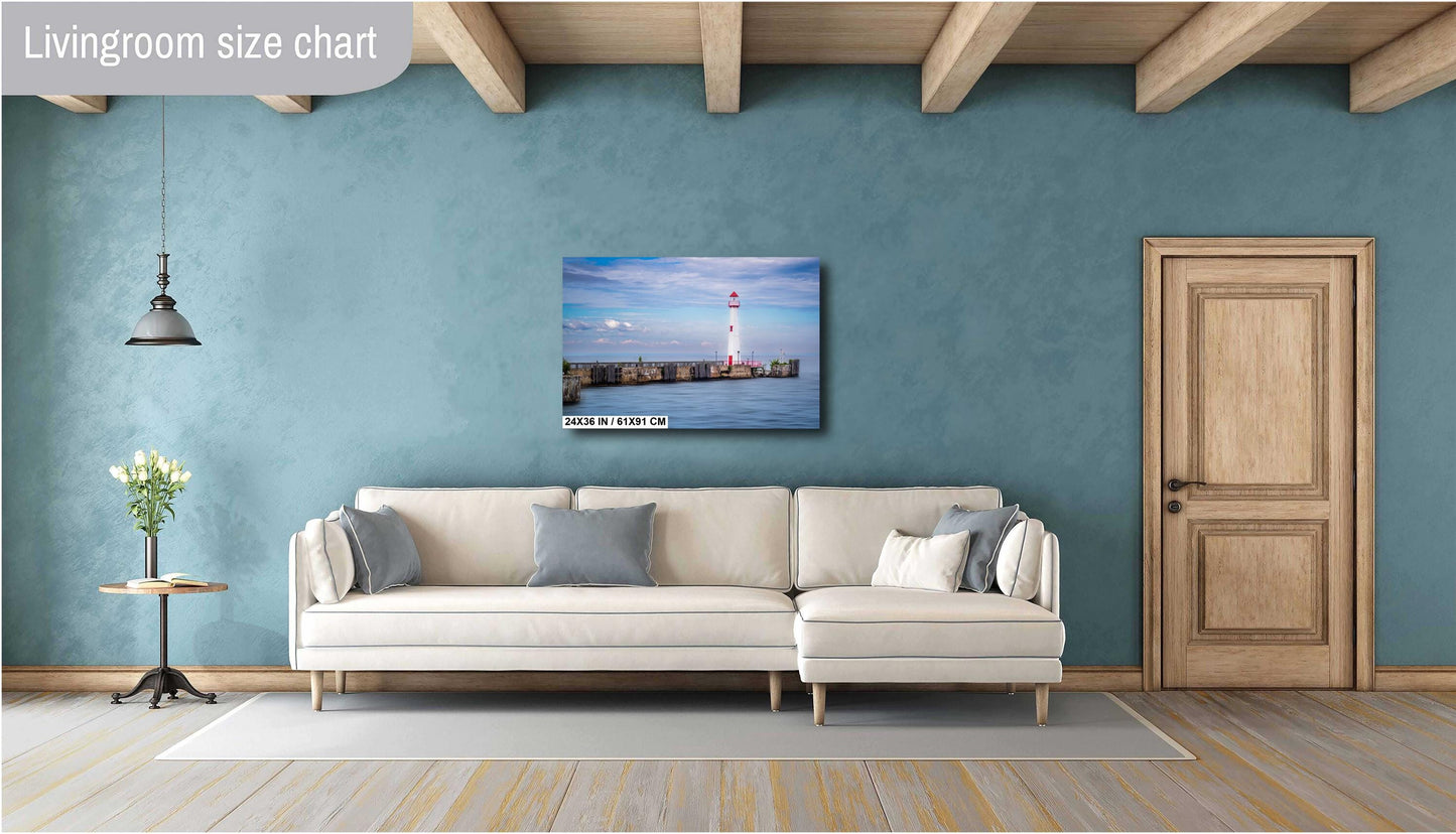 Wawatam Lighthouse Print - St Ignace Michigan Nautical Wall Decor | Modern Art
