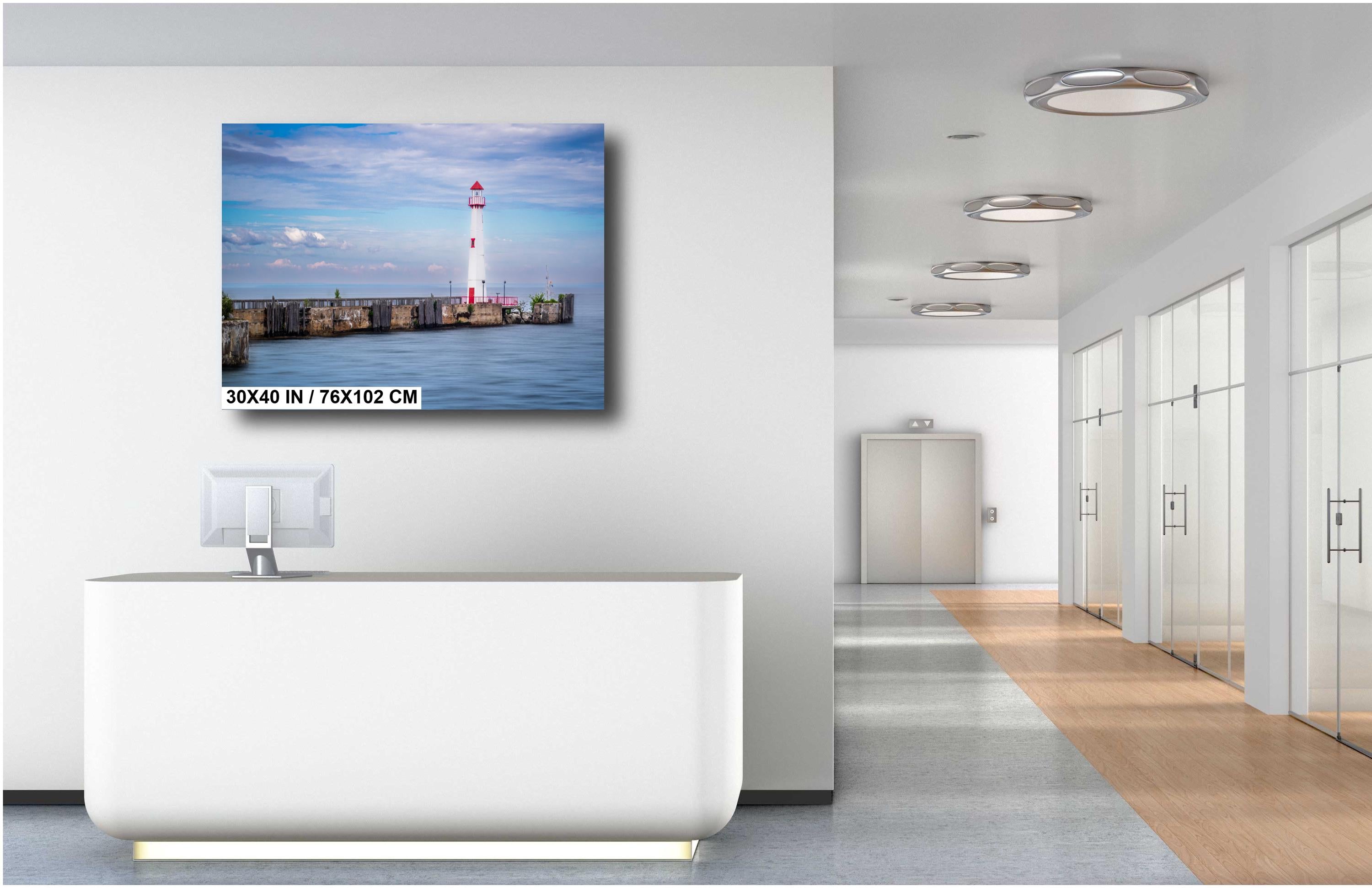 Wawatam Lighthouse Print - St Ignace Michigan Nautical Wall Decor | Modern Art