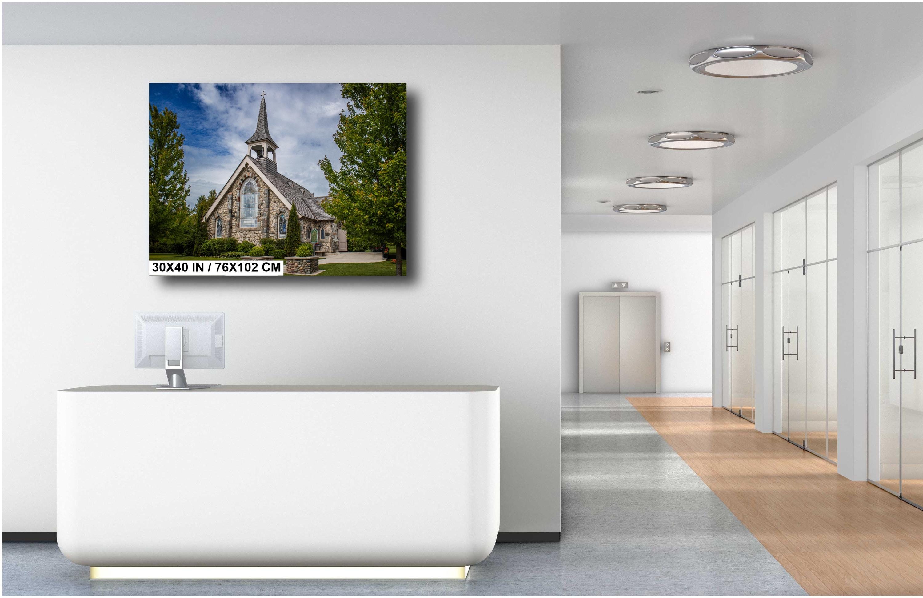 Mackinac Island Stone Church: Michigan Historic Photography Wall Art