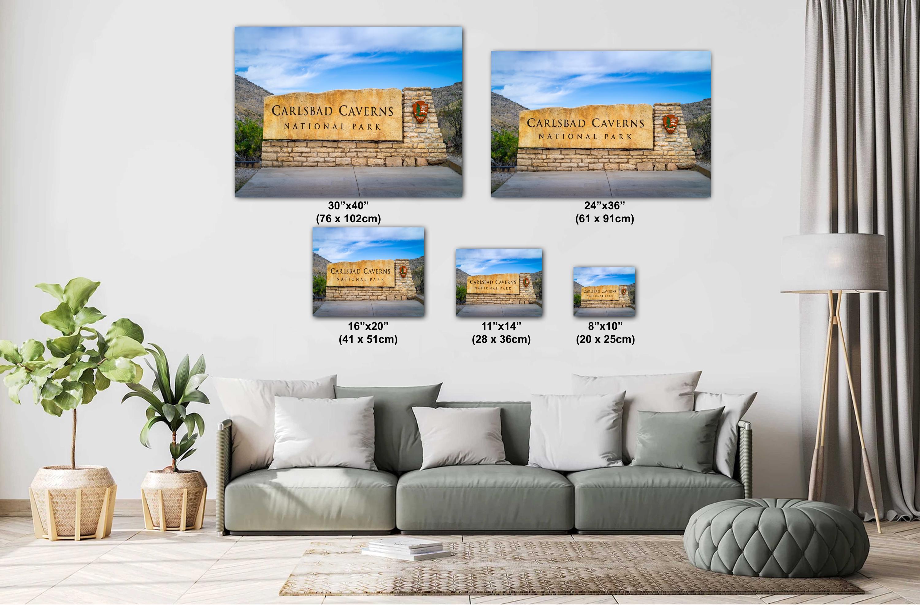 Carlsbad Caverns Sign Print: New Mexico National Park Wall Art