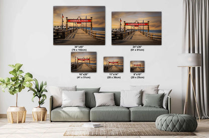 Harbour Town Greetings: Harbour Town Pier Wall Art Print Welcome Hilton Head Island South Carolina Seascape Aluminum/Acrylic/Metal/Canvas