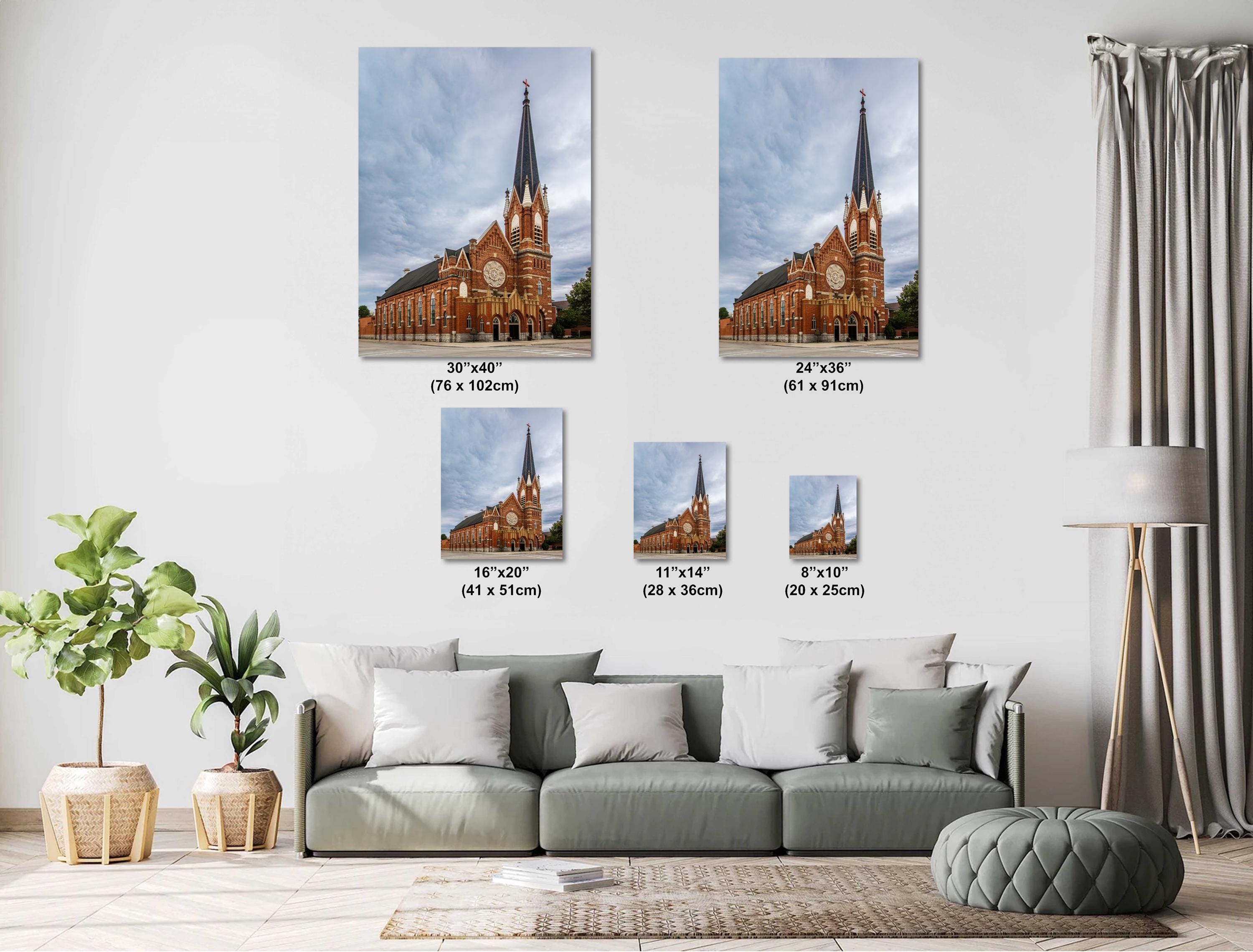 St. Willebrord Catholic Church: Green Bay Gothic Architecture Photography Wall Art