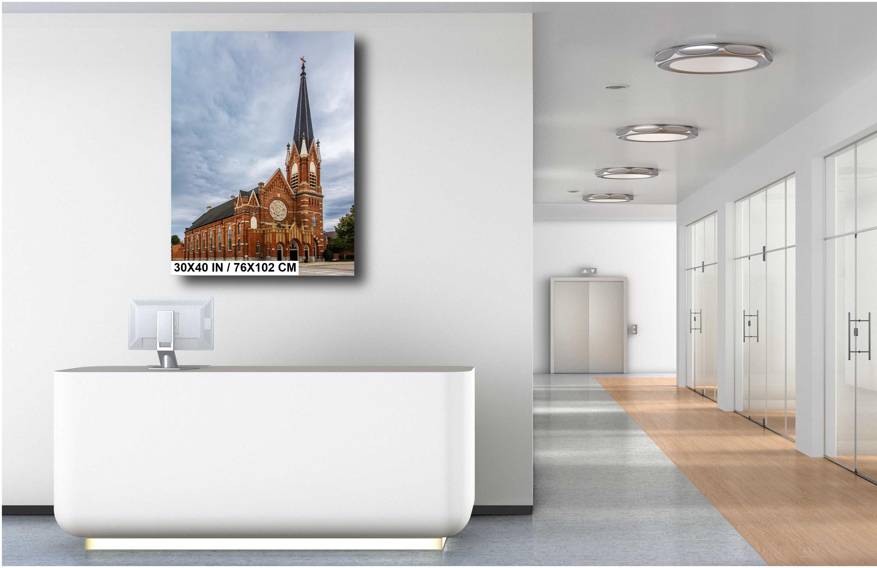 St. Willebrord Catholic Church: Green Bay Gothic Architecture Photography Wall Art