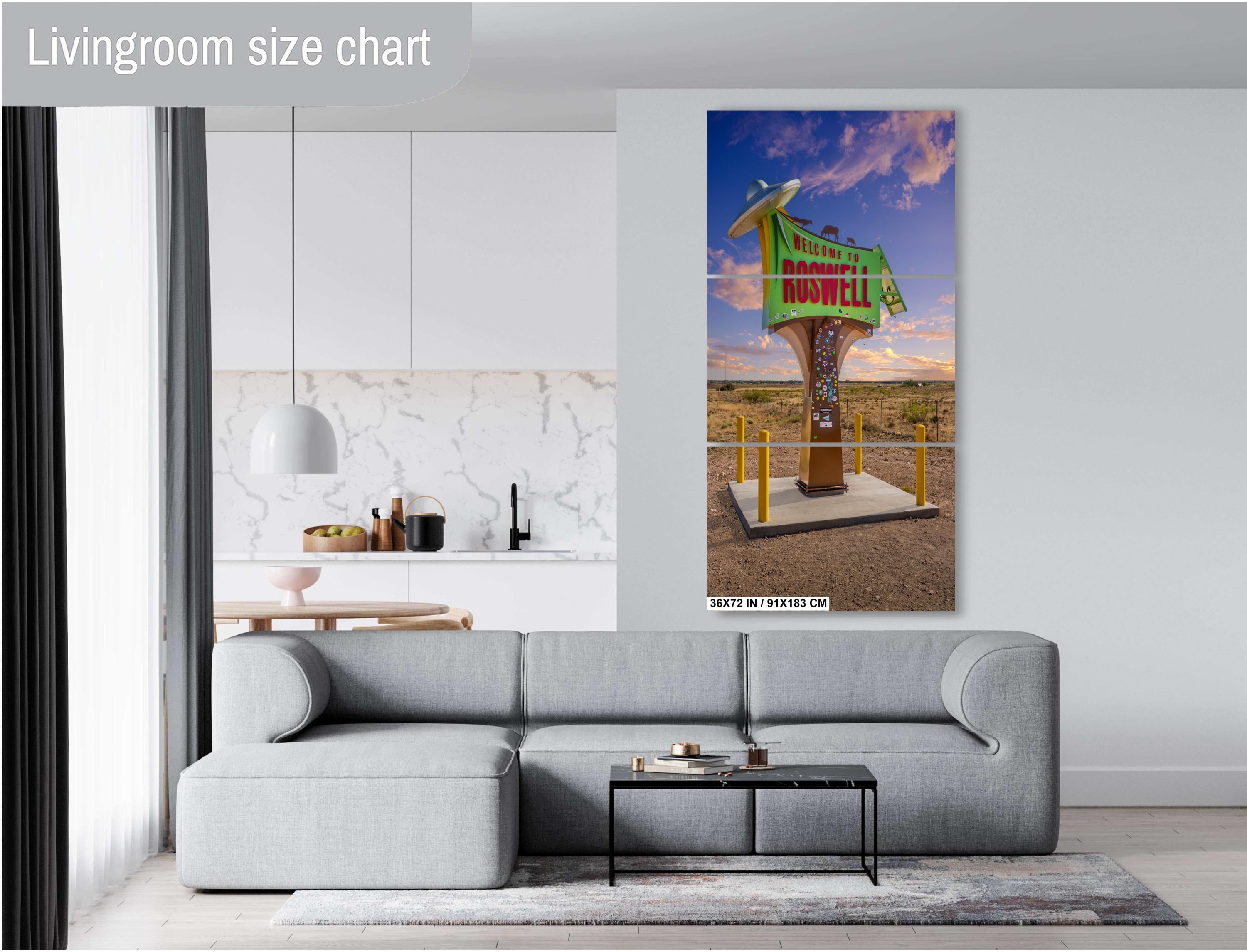 Welcome to Roswell, New Mexico: Wall Art Print Iconic UFO Roswell New Mexico Signage Aluminum/Acrylic/Metal/Canvas