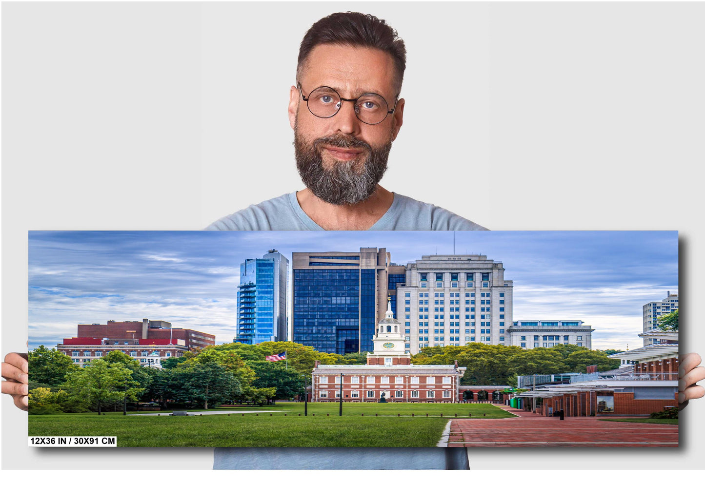 Philadelphia Skyline Print: Independence Hall, Urban Cityscape Wall Art