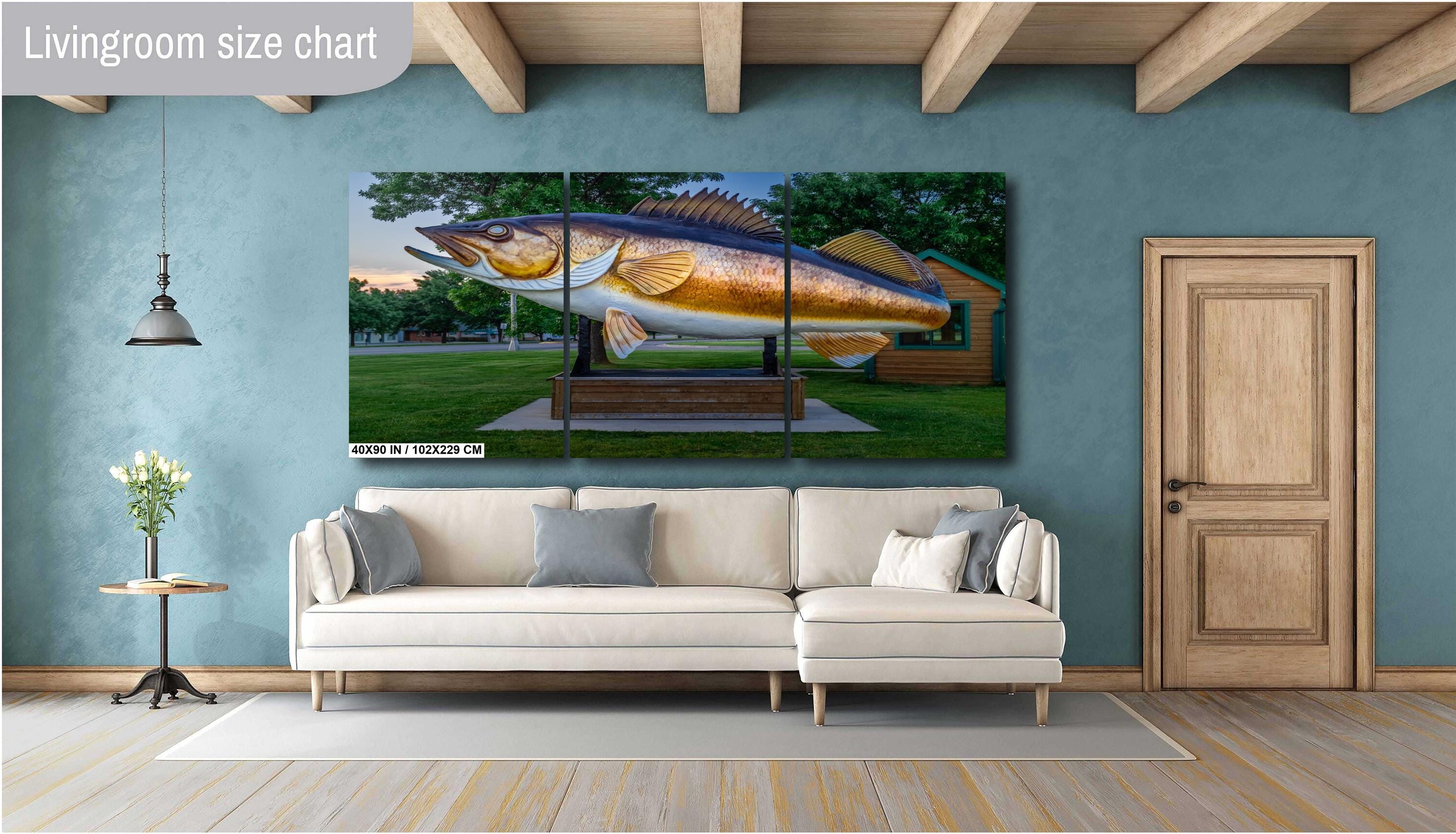 Mille Lacs Lake Fish Statue: Minnesota Historical Photography Wall Art