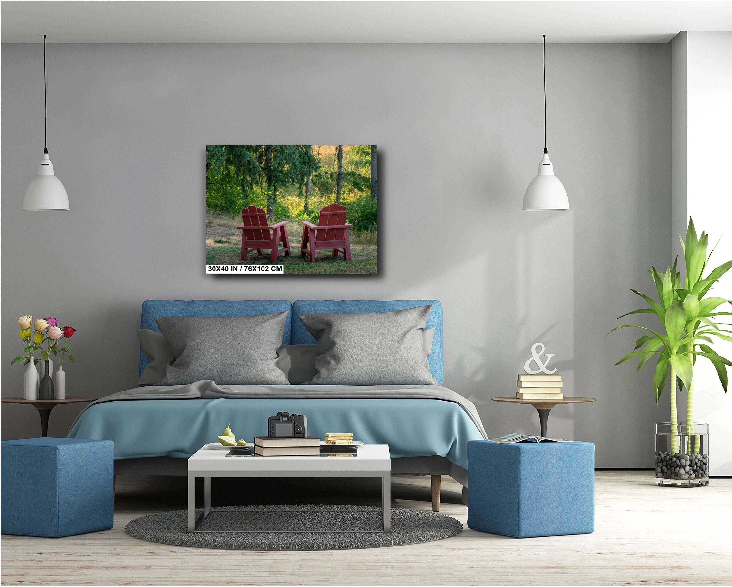Adirondack Chairs Print: Portland Forest Greenery Wall Art