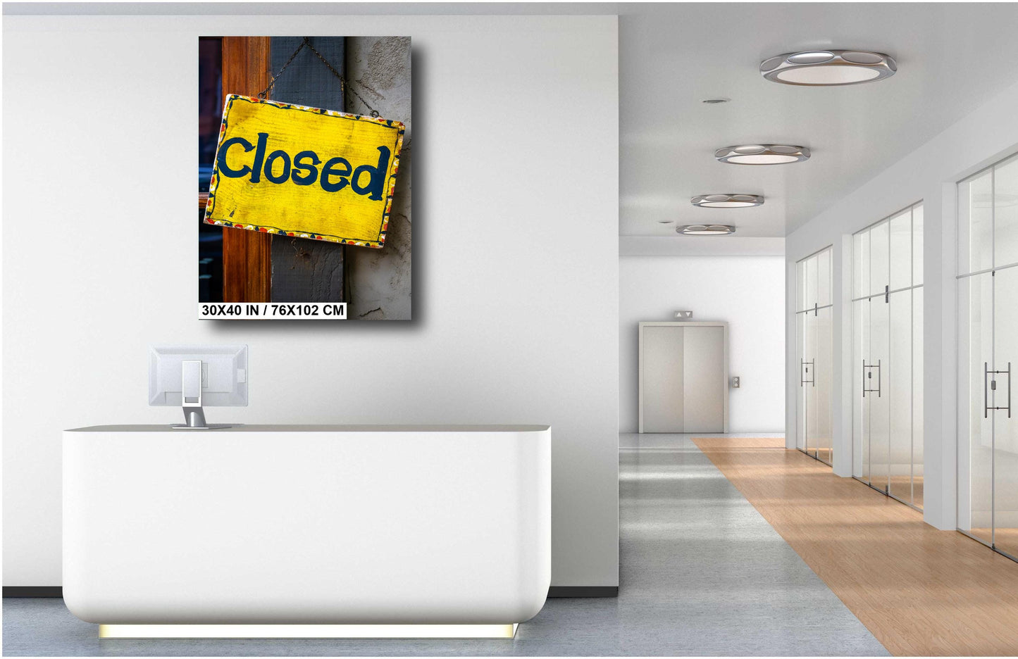 Vintage Closed Sign: Wall Art Print Capturing Closed Wooden Sign in Detail Metal Vintage Wooden Signage NC Aluminum/Acrylic/Metal/Canvas