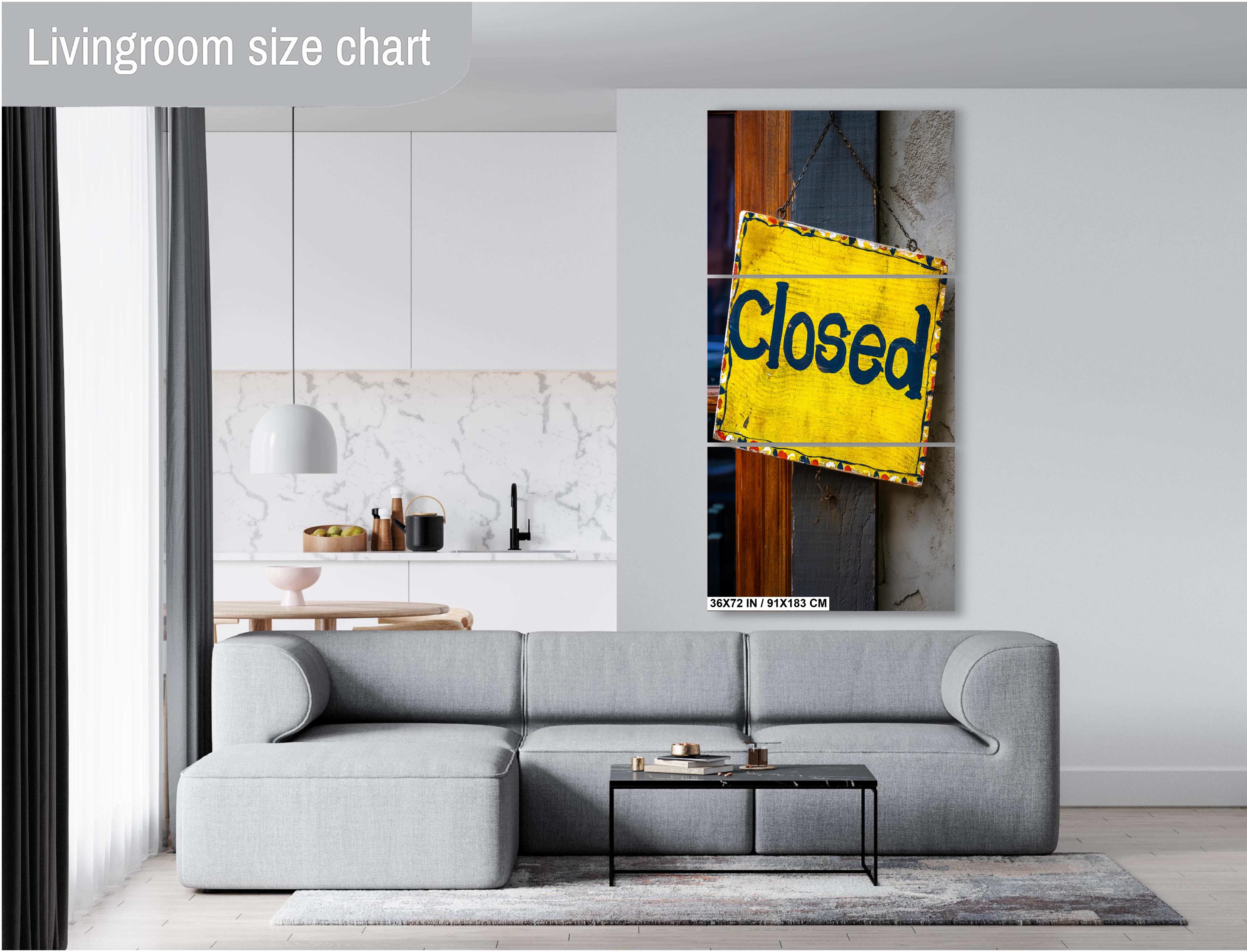 Vintage Closed Sign: Wall Art Print Capturing Closed Wooden Sign in Detail Metal Vintage Wooden Signage NC Aluminum/Acrylic/Metal/Canvas