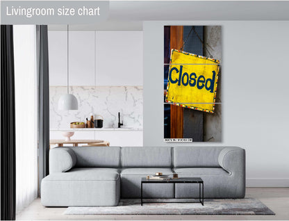 Vintage Closed Sign: Wall Art Print Capturing Closed Wooden Sign in Detail Metal Vintage Wooden Signage NC Aluminum/Acrylic/Metal/Canvas