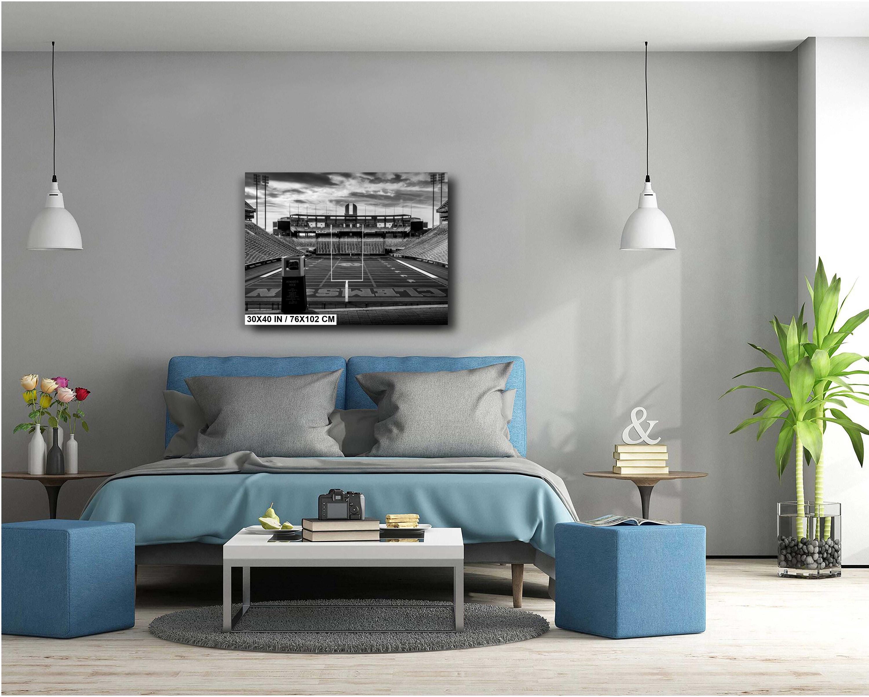 Clemson Tigers Stadium - Black & White Clemson Memorial Stadium Art Print