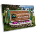 Mackinac Island State Harbor Sign: Michigan Travel Photography Wall Art