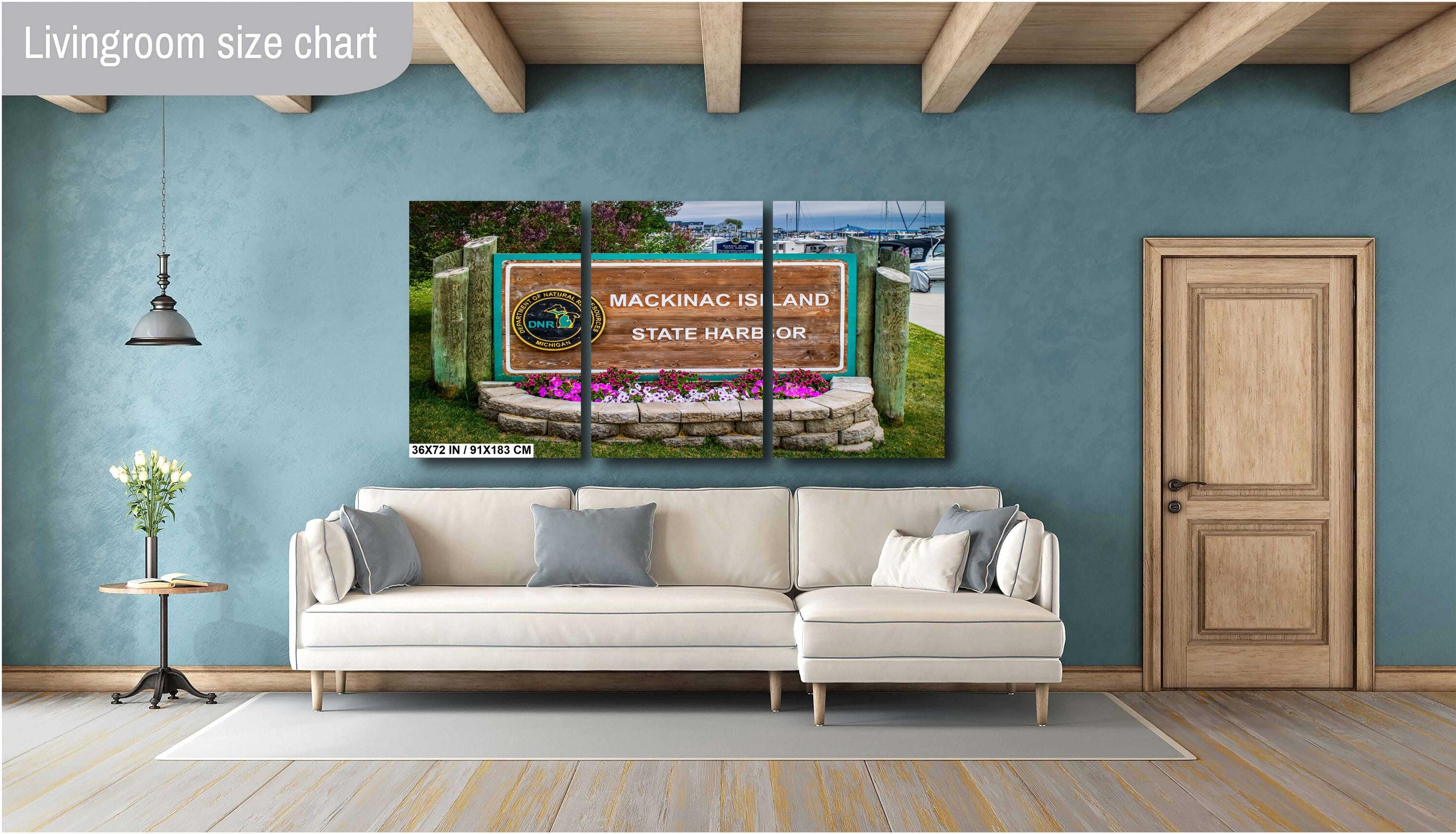 Mackinac Island State Harbor Sign: Michigan Travel Photography Wall Art