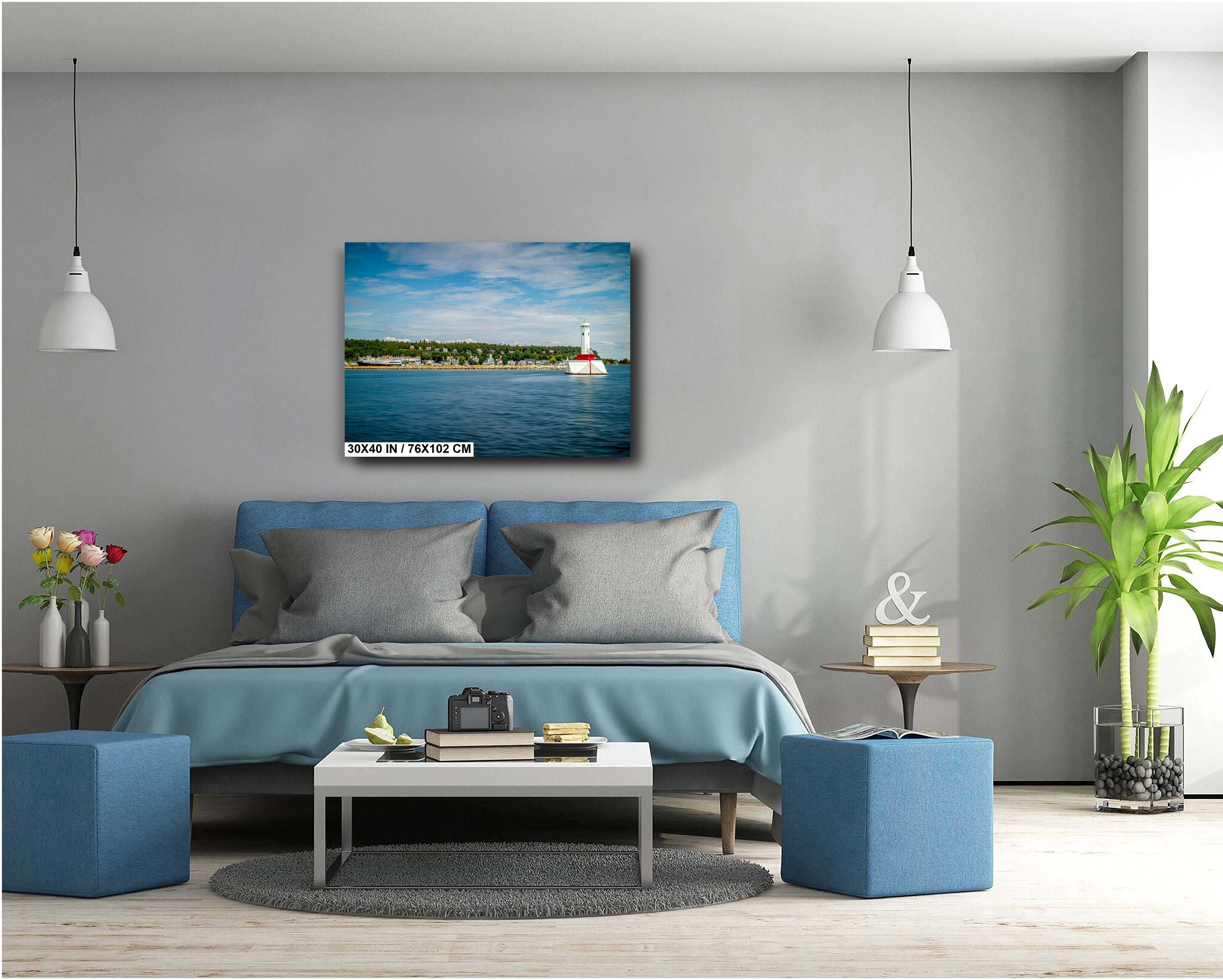 Mackinac Lighthouse: Round Island Passage Light Nautical Photography Wall Art