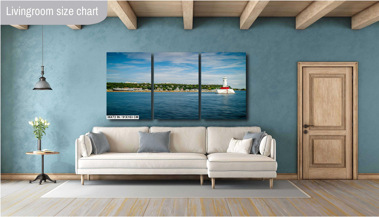 Beacon of the Straits: Wall Art Print Round Island Passage Light Mackinac Island Michigan Nautical Wall Art Metal/Acrylic/Aluminum/Canvas