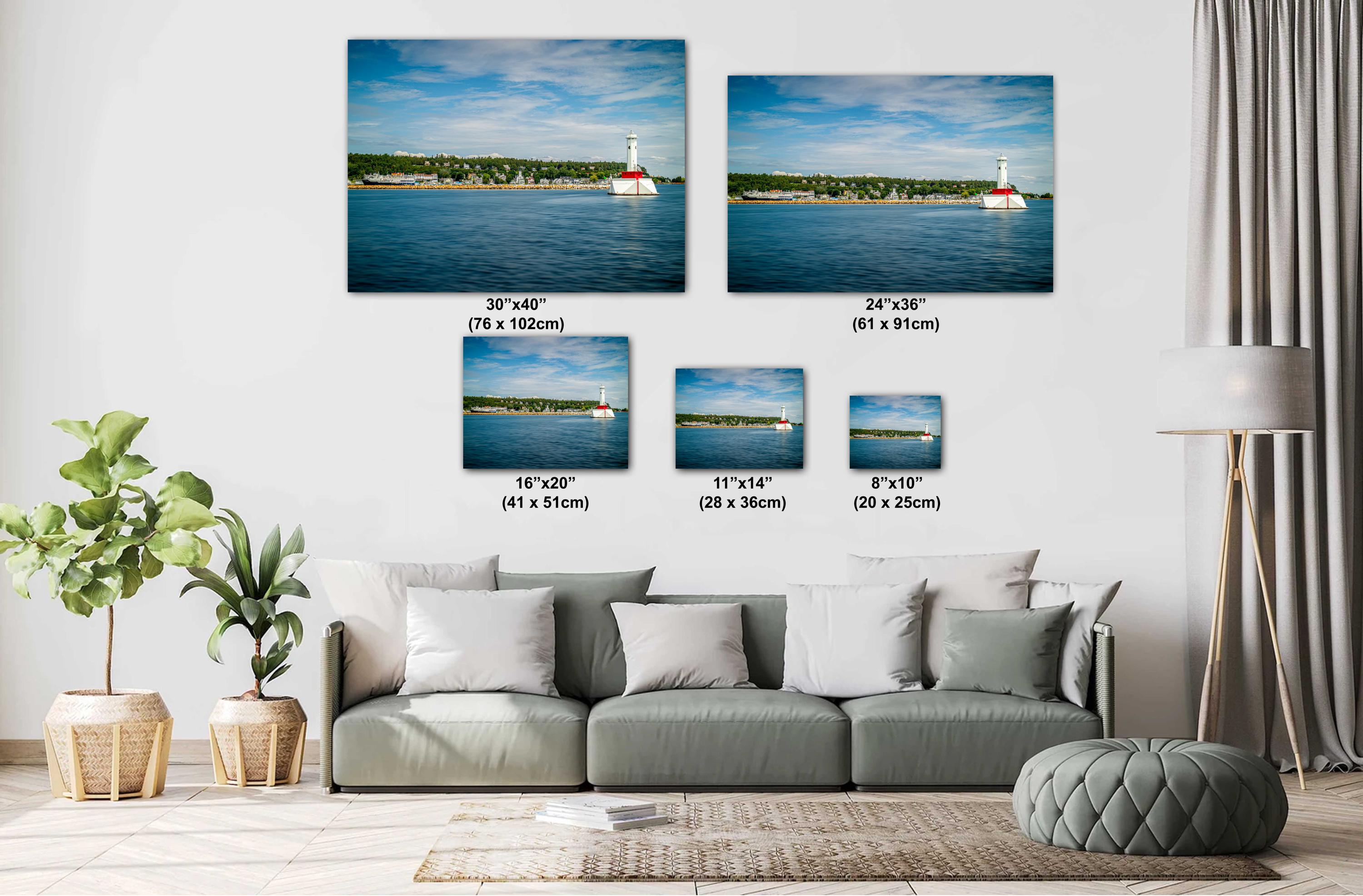 Mackinac Lighthouse: Round Island Passage Light Nautical Photography Wall Art