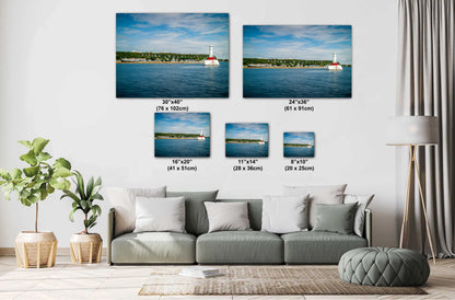 Beacon of the Straits: Wall Art Print Round Island Passage Light Mackinac Island Michigan Nautical Wall Art Metal/Acrylic/Aluminum/Canvas