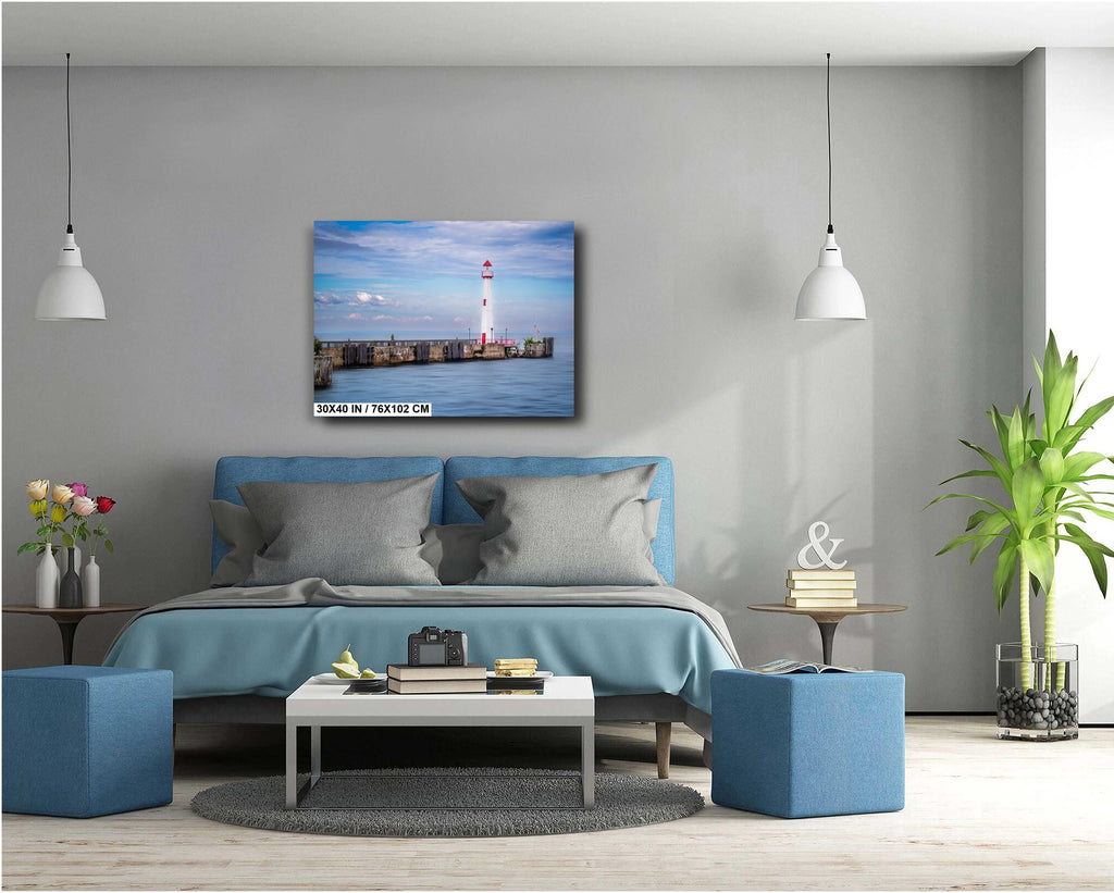 Wawatam Lighthouse Print - St Ignace Michigan Nautical Wall Decor | Modern Art