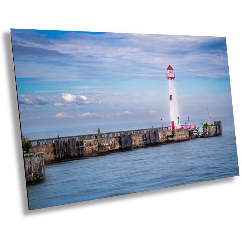 Wawatam Lighthouse Print - St Ignace Michigan Nautical Wall Decor | Modern Art