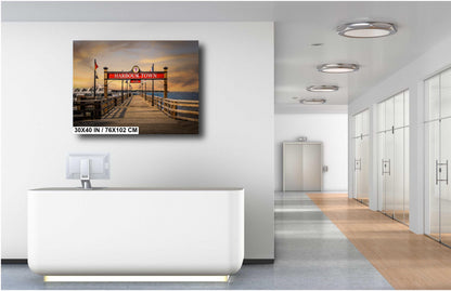Harbour Town Greetings: Harbour Town Pier Wall Art Print Welcome Hilton Head Island South Carolina Seascape Aluminum/Acrylic/Metal/Canvas