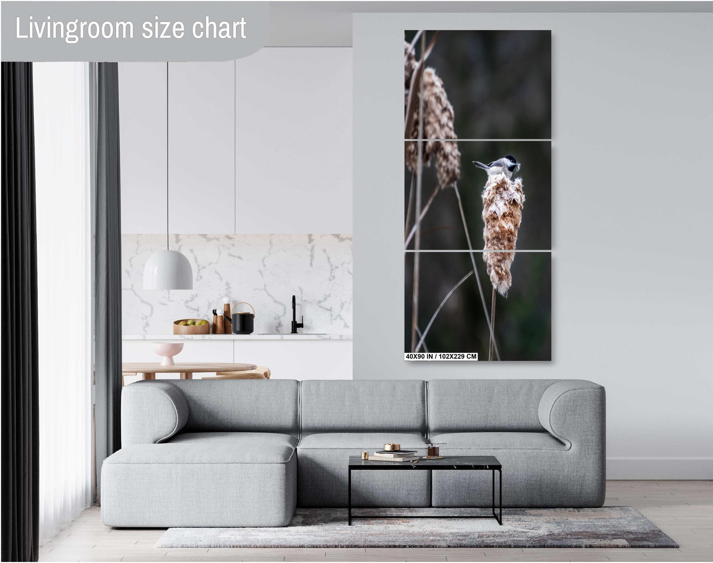 Chickadee’s Throne: A Black-Capped Bird Above the Cattails Wall Art Print Aluminum Spring Photography Aluminum/Acrylic/Metal/Canvas