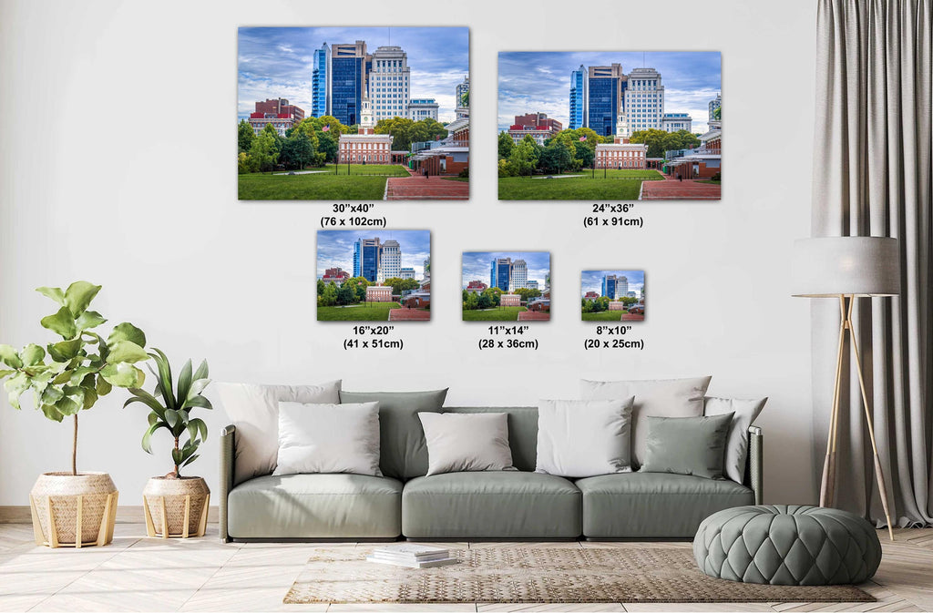 Philadelphia Skyline Print: Independence Hall, Urban Cityscape Wall Art