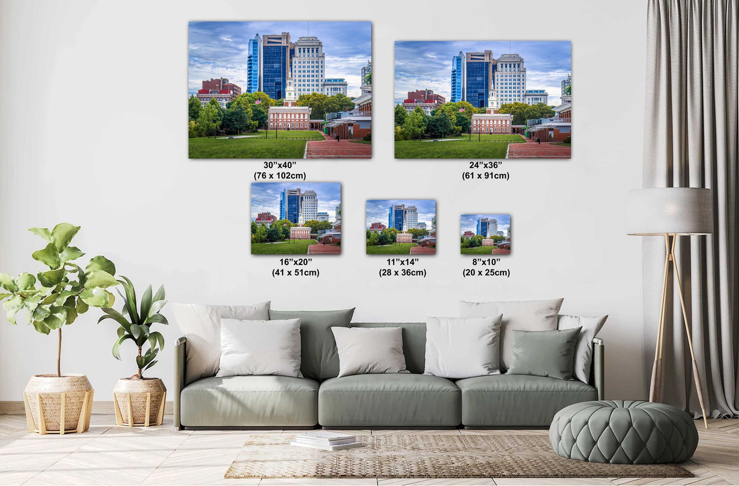 Philadelphia Skyline Print: Independence Hall, Urban Cityscape Wall Art