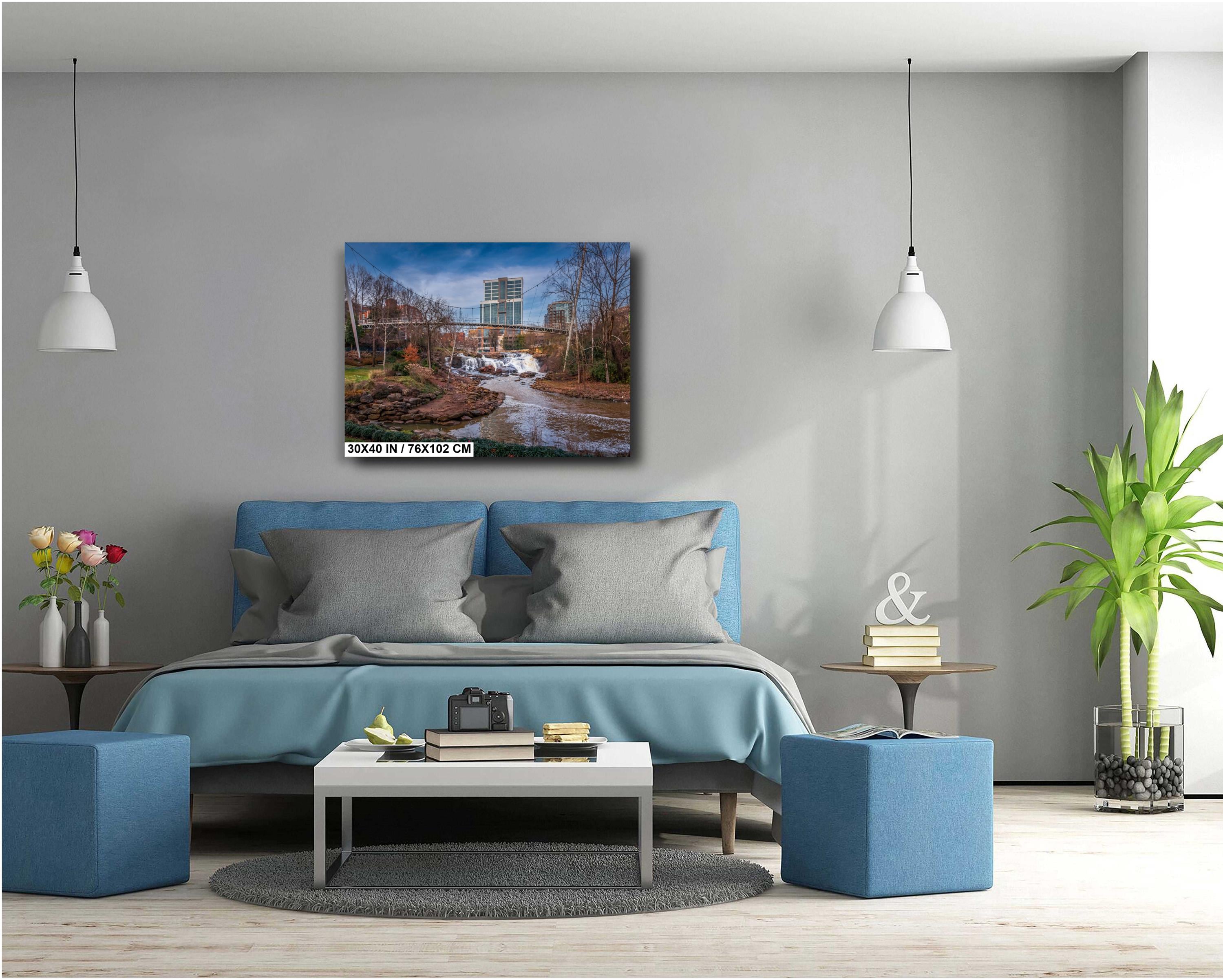 Greenville's Iconic Liberty Bridge: Falls Park on the Reedy Greenville, South Carolina Wall Art Print Aluminum/Acrylic/Metal/Canvas
