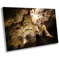A wall art print featuring the interior of Carlsbad Caverns National Park, showcasing the giant dome and twin domes with a dramatic lighting effect.