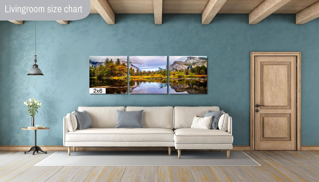 Yosemite Autumn Wall Art – Stormy Valley View Photography with Fall Colors Decor