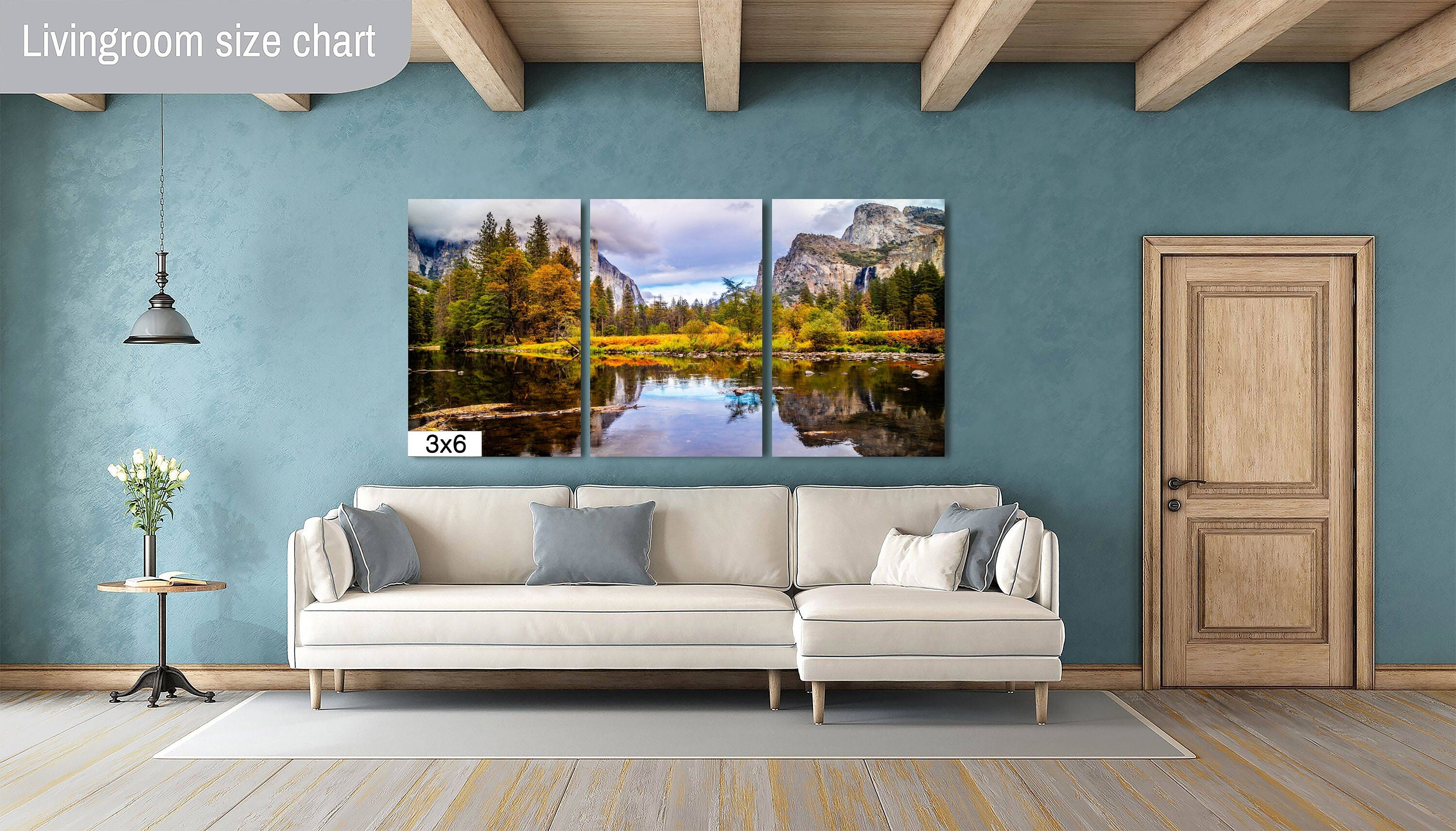 Yosemite Autumn Wall Art – Stormy Valley View Photography with Fall Colors Decor