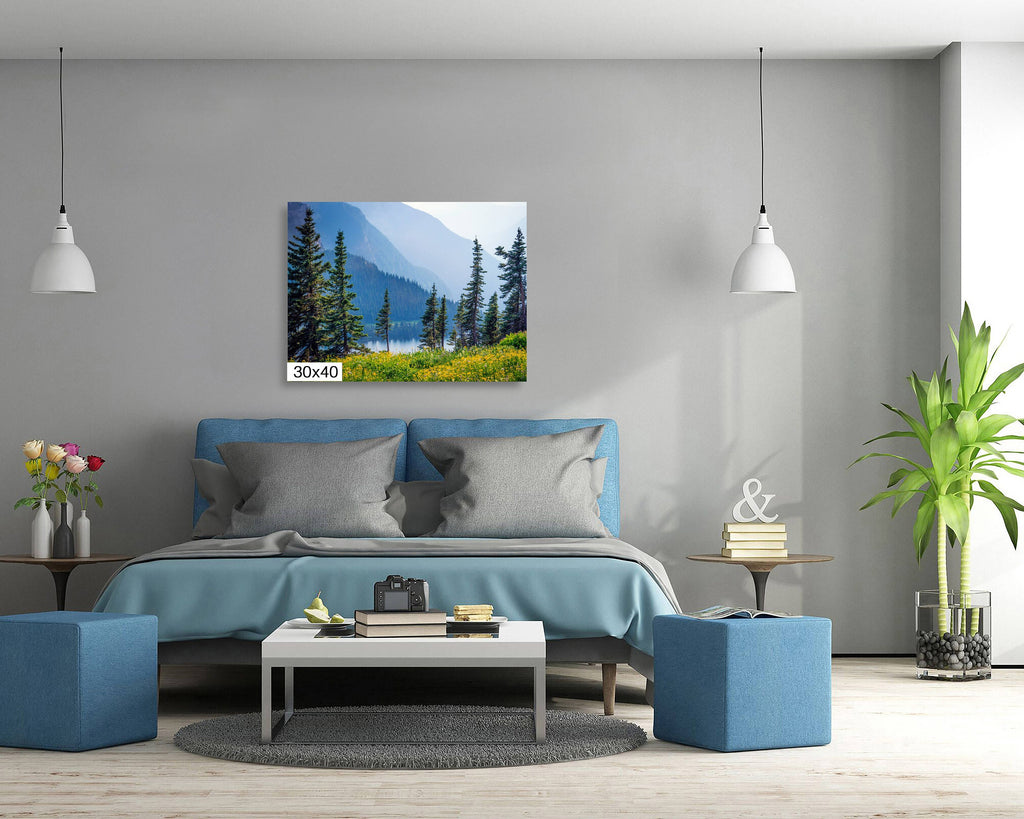 Glacier National Park Print: Summer Wildflowers Landscape Wall Art