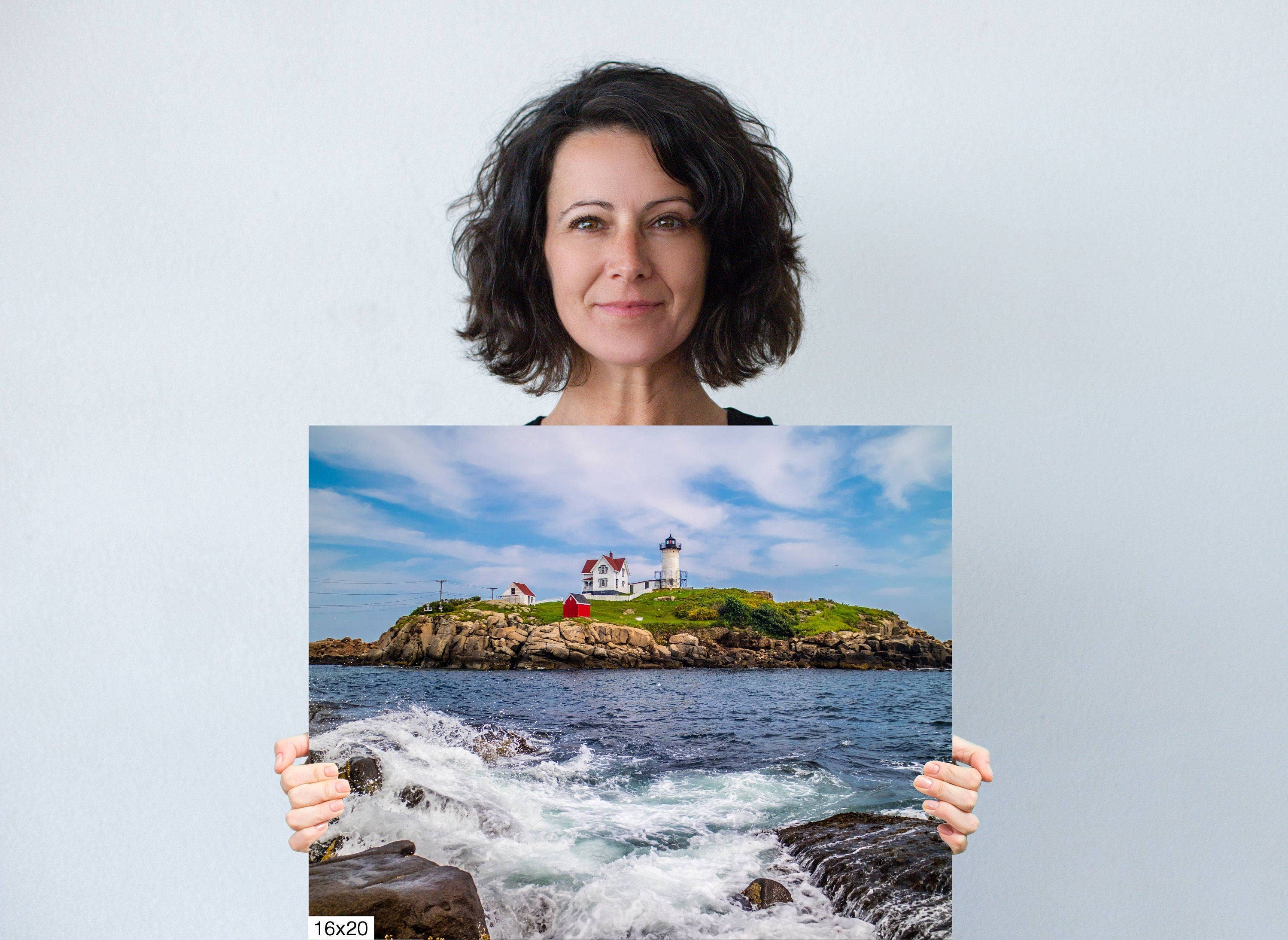 Beacon of Beauty: Nubble Lighthouse Cape Neddick Nautical Photography Print Wall Art