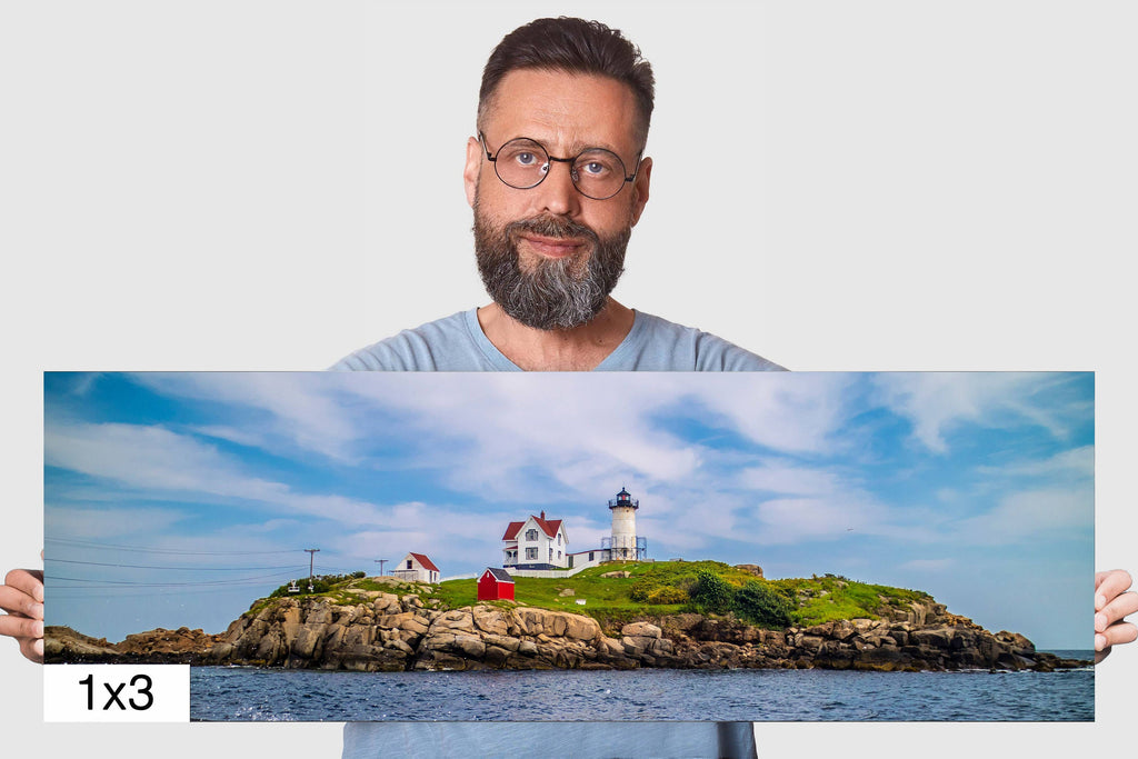 Beacon of Beauty: Nubble Lighthouse Cape Neddick Nautical Photography Print Wall Art