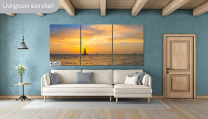 Coastal Escapade: Key West Sunset Florida Beach Sailing Seascape Canvas Print Nautical Photography