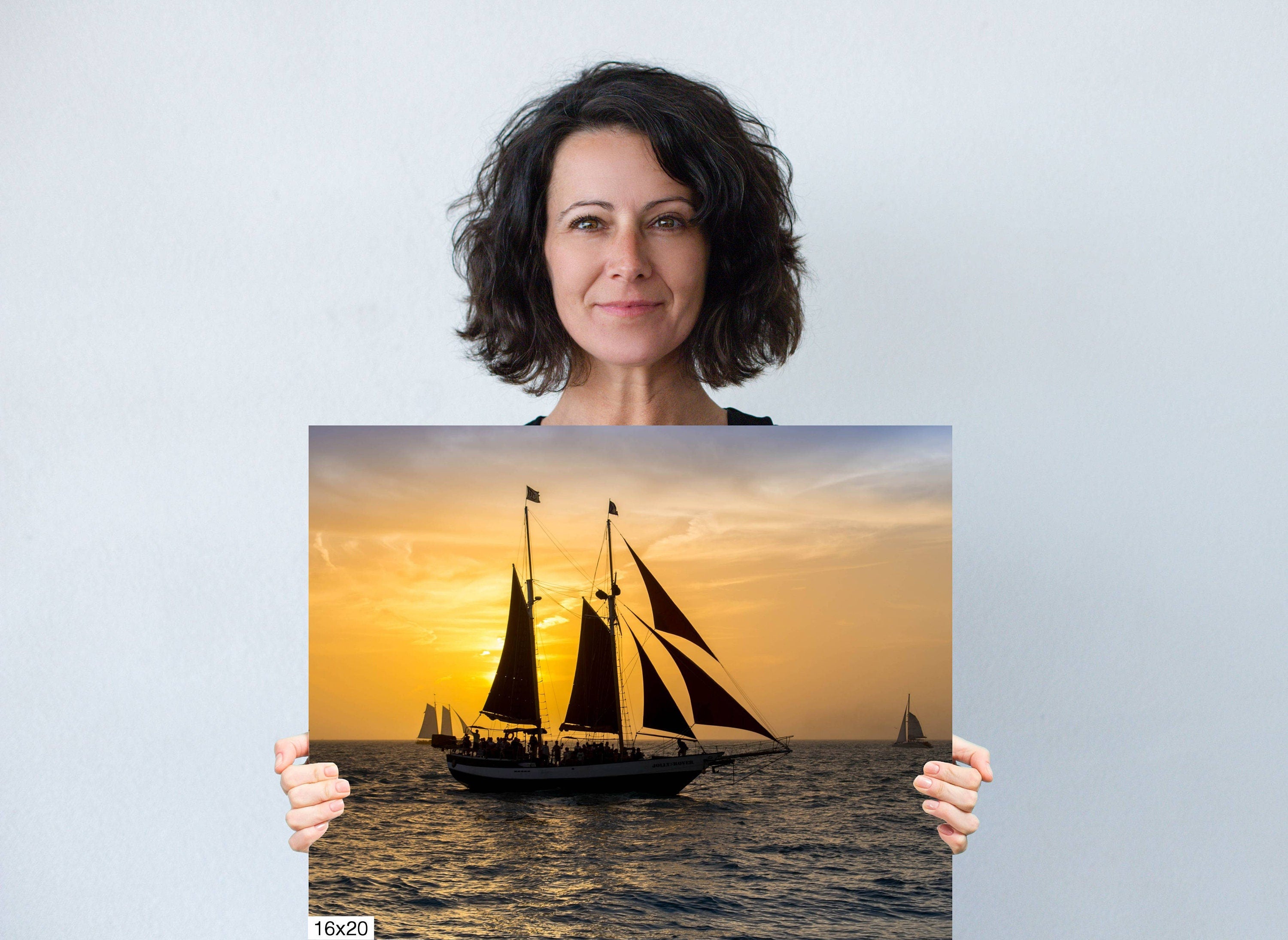 Sailing into Twilight: Sunset Cruise Key West Florida Seascape Home Decor Wall Art Nautical Print