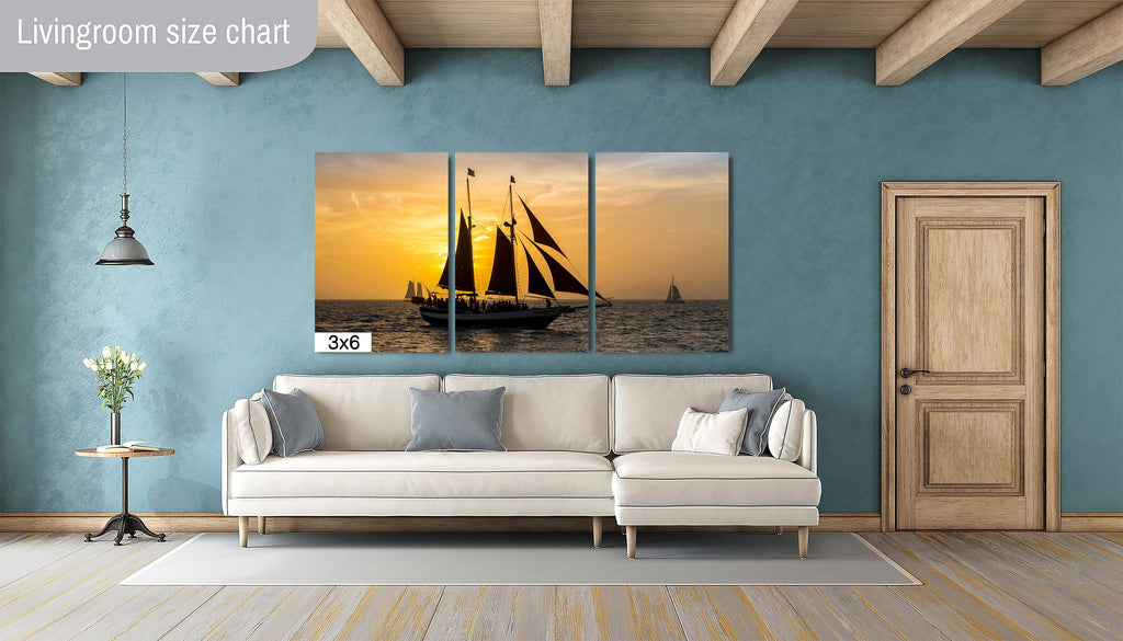 Sailing into Twilight: Sunset Cruise Key West Florida Seascape Home Decor Wall Art Nautical Print