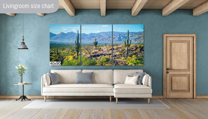 Desert Tapestry: Saguaro National Park East Arizona Cactus Photography Wall Art