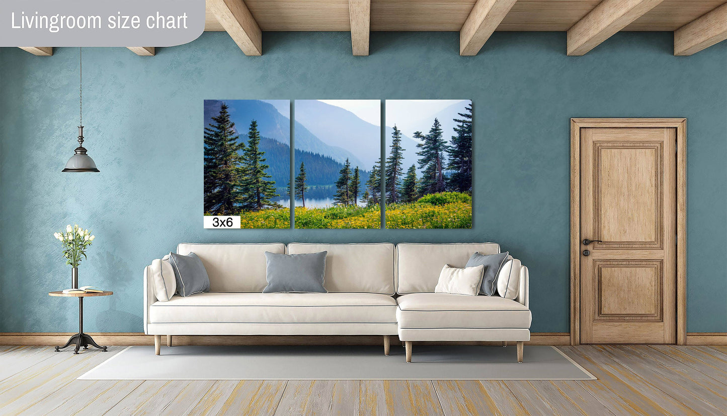 Botanical Wonderland: Summer Wildflowers at Glacier Montana Landscape Photography Metal Canvas Print Nature Wall Art