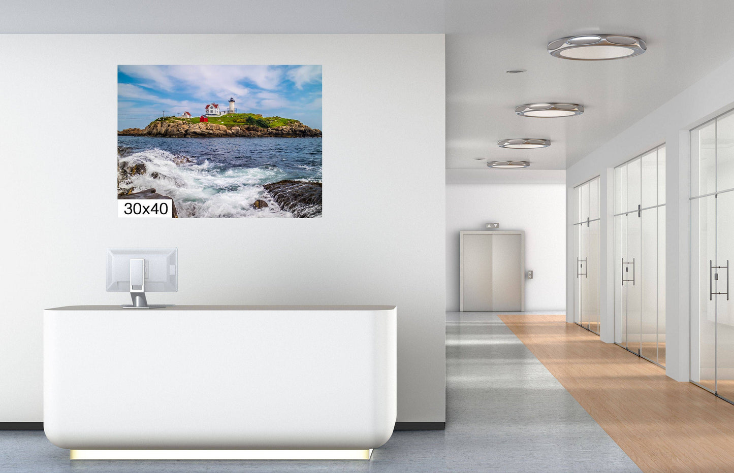 Nubble Lighthouse Wall Art - Premium Photo Paper Print | Coastal Home Decor