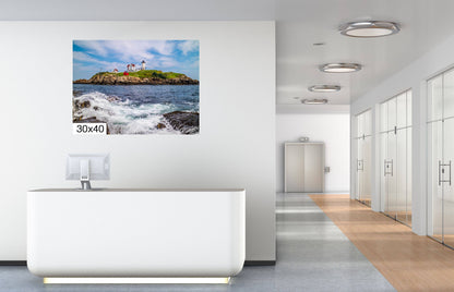 Nubble Lighthouse Wall Art - Premium Photo Paper Print | Coastal Home Decor