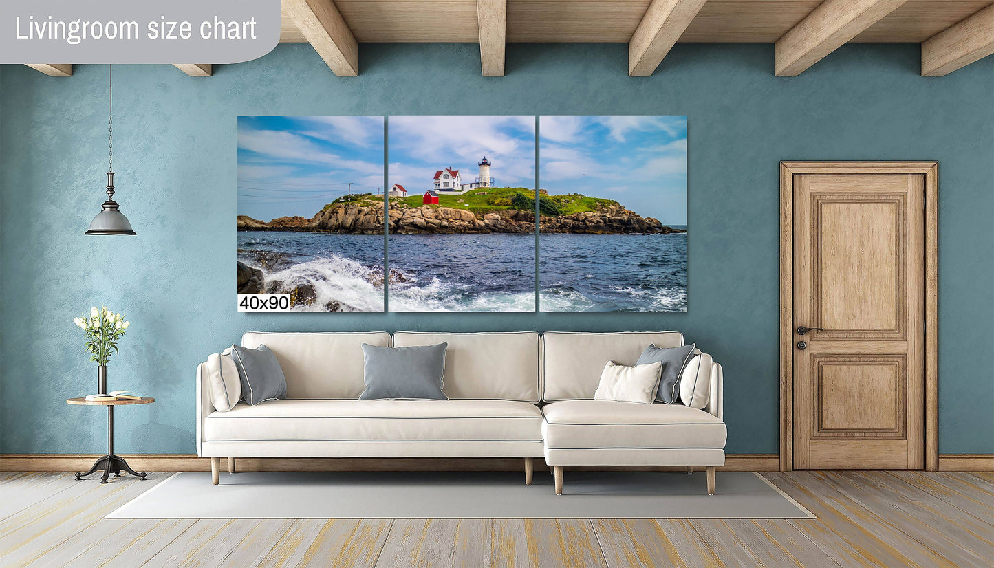 Nubble Lighthouse Wall Art - Premium Photo Paper Print | Coastal Home Decor