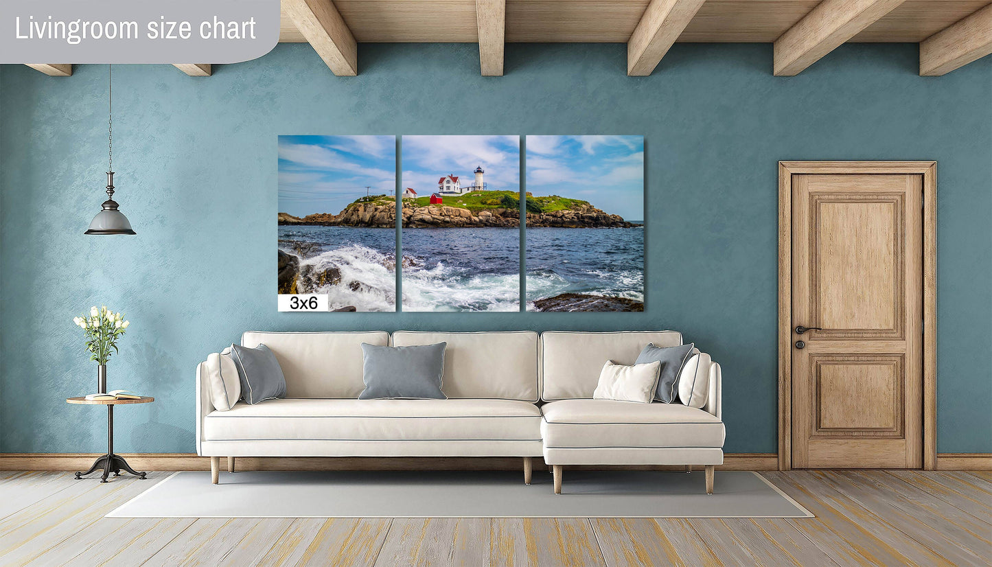 Nubble Lighthouse Wall Art - Premium Photo Paper Print | Coastal Home Decor