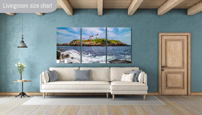 Nubble Lighthouse Wall Art - Premium Photo Paper Print | Coastal Home Decor