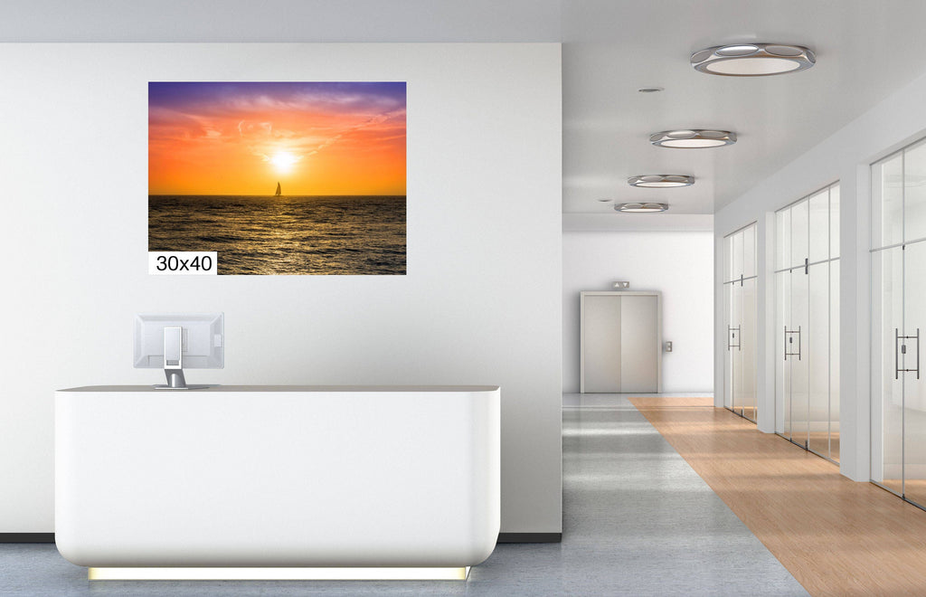 Sunset Voyage: Key West Sailing Beach Sunset Photography Canvas Print Florida Seascape Wall Art