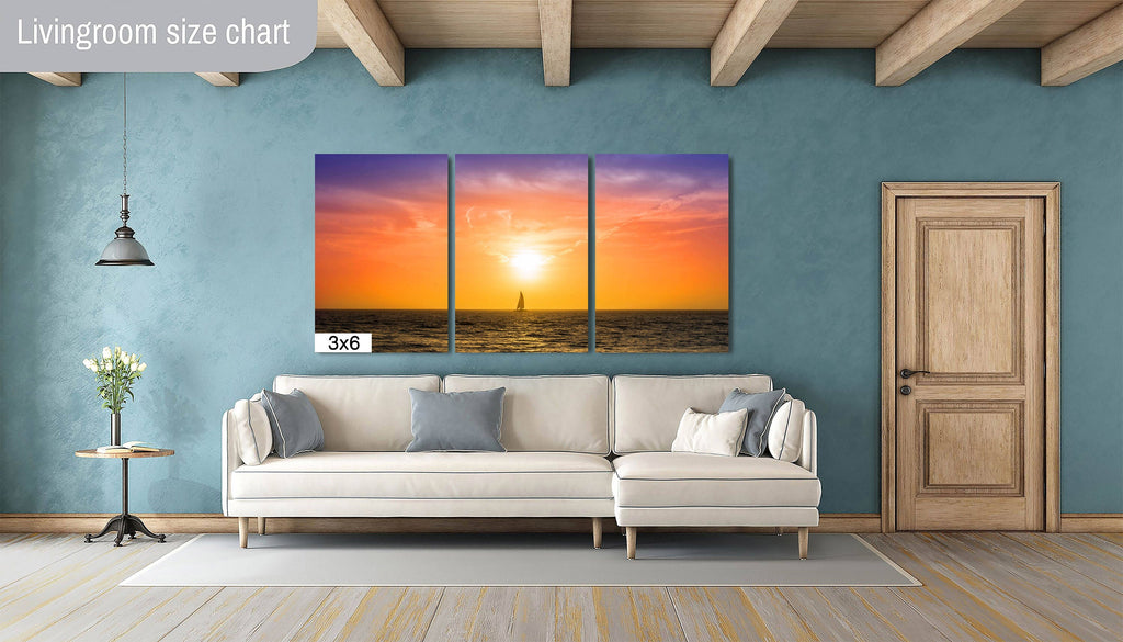 Sunset Voyage: Key West Sailing Beach Sunset Photography Canvas Print Florida Seascape Wall Art